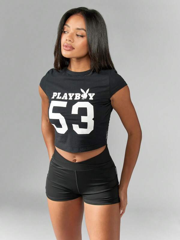 missguided Missguided x Playboy Athleisure Workout Gym Crop Top
