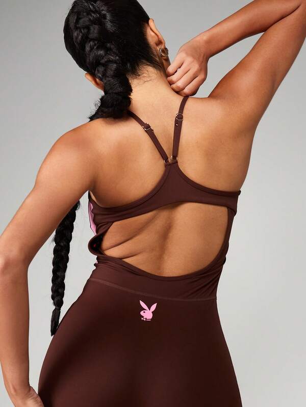 Missguided Missguided X Playboy Athletic Jumpsuit With Side Stripe