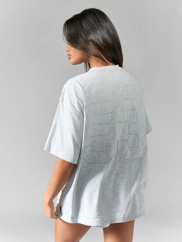 Missguided Missguided X Playboy Basic Casual Oversized Applique Graphic T-Shirt