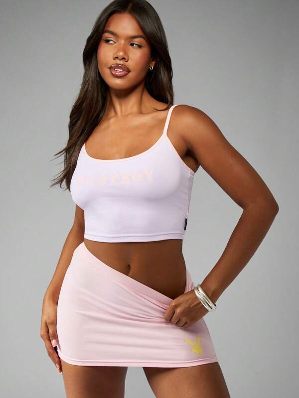 missguided Missguided x Playboy Basic Essential Logo Strappy Tank