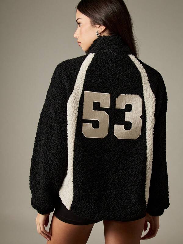 Missguided Missguided X Playboy Borg Half-Zip Sweatshirt With Contrast Detailing
