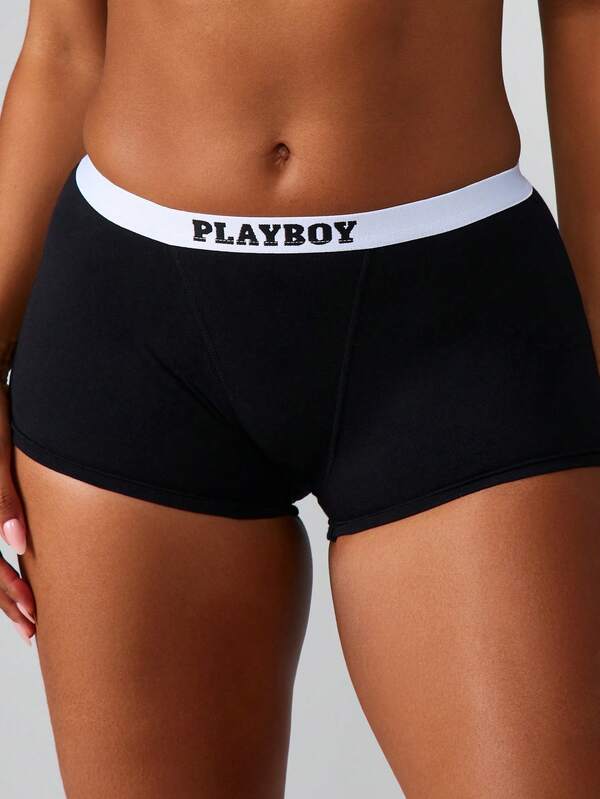 Missguided Missguided X Playboy Boyshort With Elastic Waistband