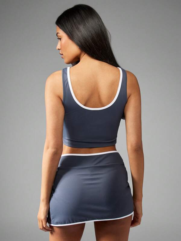 Missguided Missguided X Playboy Bra Style Crop Tank Top With Logo And Contrast Binding