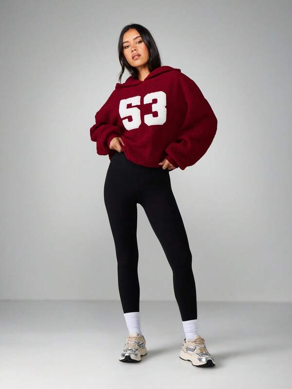 Missguided Missguided X Playboy Brand Logo Bunny Head Back Placement Borg Graphic Hoodie