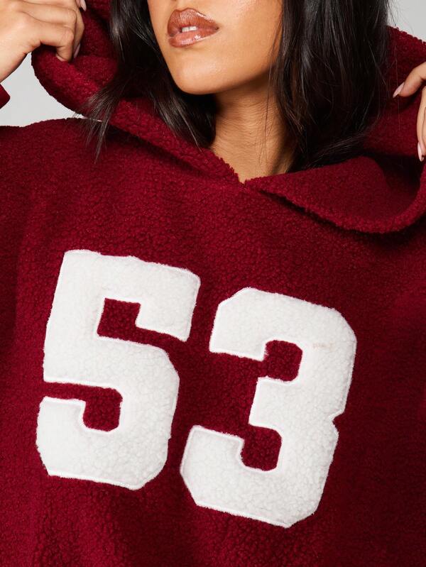 Missguided Missguided X Playboy Brand Logo Bunny Head Back Placement Borg Graphic Hoodie