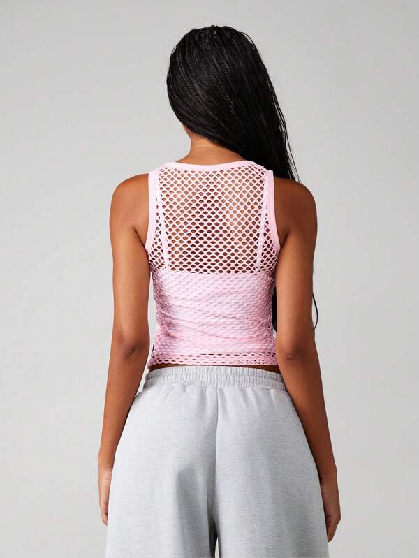 Missguided Missguided X Playboy Brand Logo Varsity Style Cut Out Tank Top
