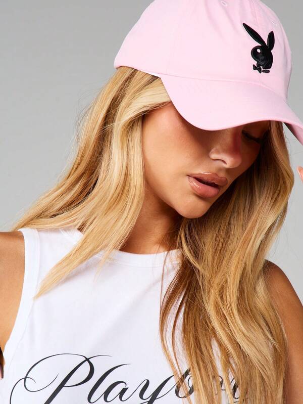 Missguided Missguided X Playboy Bunny Embroidered Baseball Cap With Curved Brim