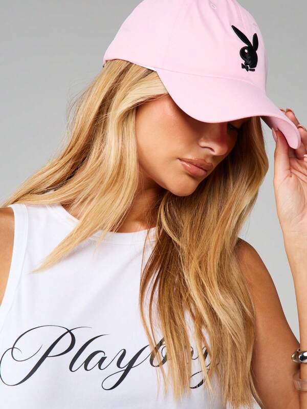 Missguided Missguided X Playboy Bunny Embroidered Baseball Cap With Curved Brim