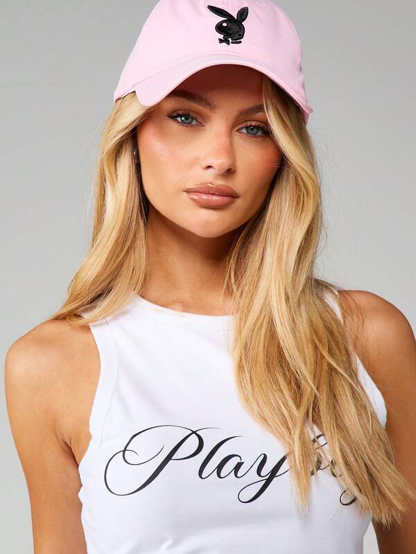 Missguided Missguided X Playboy Bunny Embroidered Baseball Cap With Curved Brim