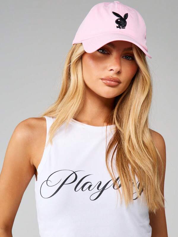 missguided Missguided x Playboy Bunny Embroidered Baseball Cap With Curved Brim