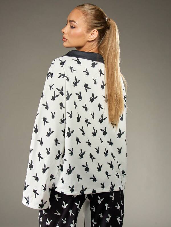 Missguided Missguided X Playboy Bunny Print Crew Neck Sweatshirt