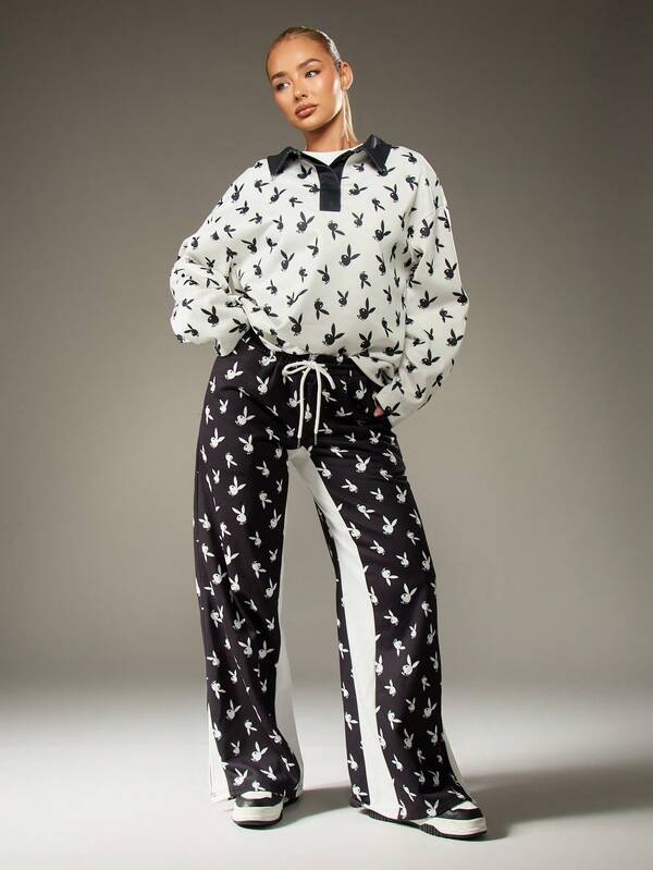 Missguided Missguided X Playboy Bunny Print Crew Neck Sweatshirt