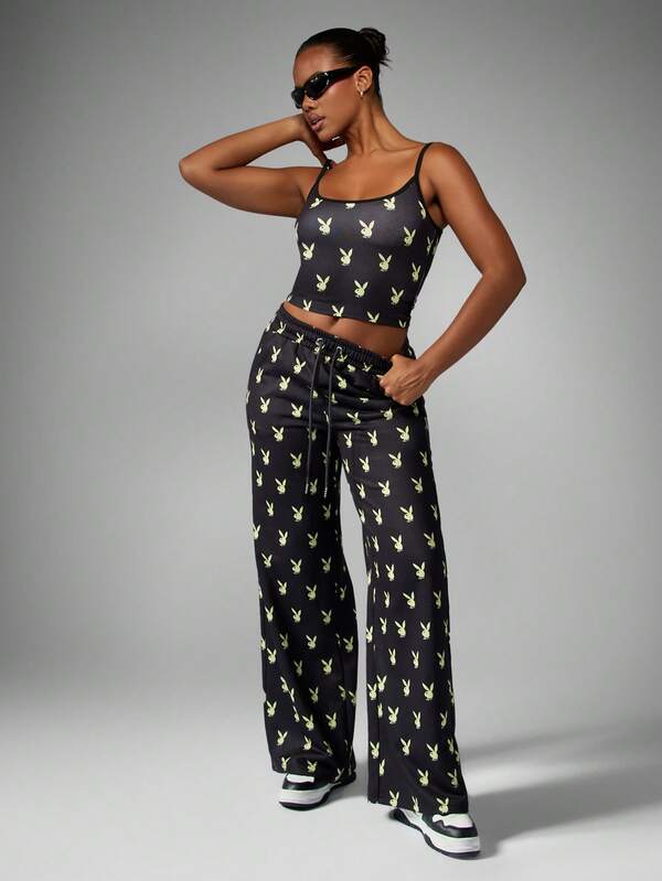 Missguided Missguided X Playboy Bunny Print Fitted Cami Top