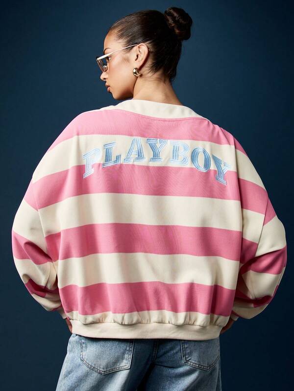 Missguided Missguided X Playboy Button Front Cardigan With Bunny Logo Patches