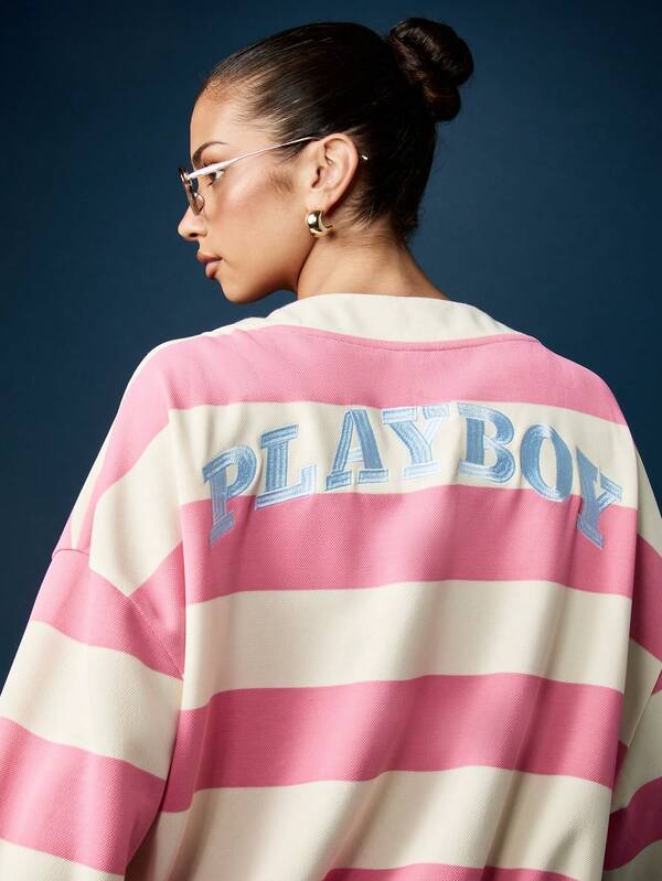 Missguided Missguided X Playboy Button Front Cardigan With Bunny Logo Patches