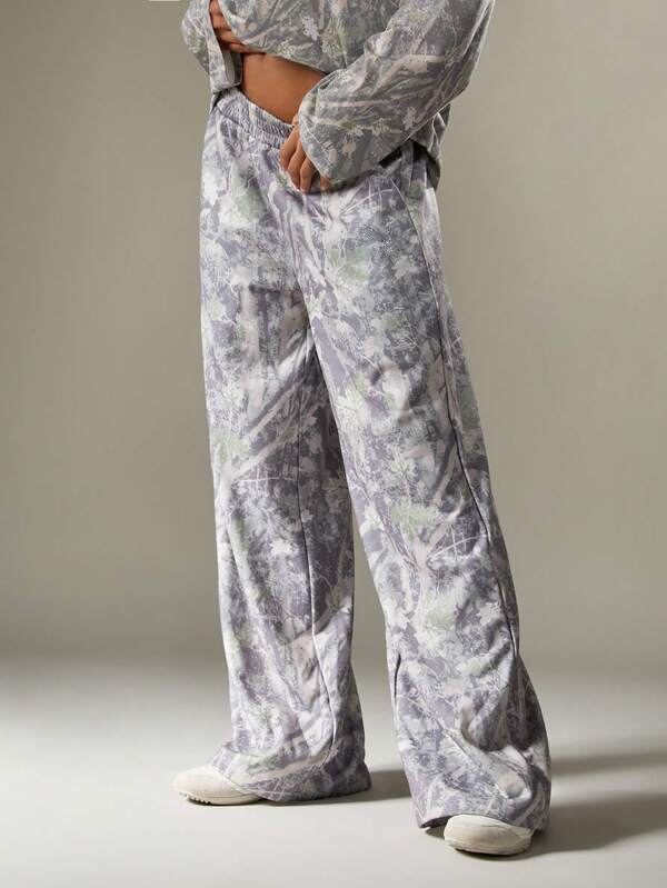 Missguided Missguided X Playboy Camo Wide Leg Joggers With Rhinestones