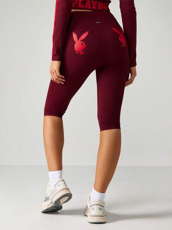 Missguided Missguided X Playboy Capri Leggings With High Waistband