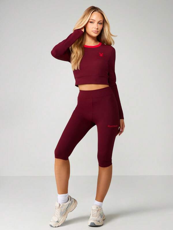 Missguided Missguided X Playboy Capri Leggings With High Waistband
