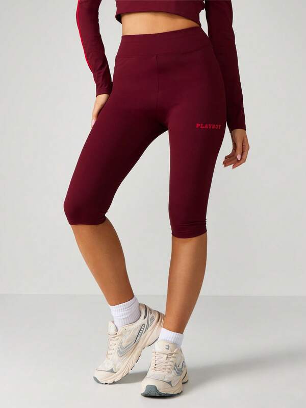 Missguided Missguided X Playboy Capri Leggings With High Waistband