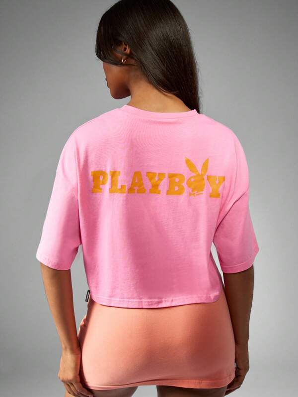 Missguided Missguided X Playboy Classic Oversized Graphic Logo T-Shirt