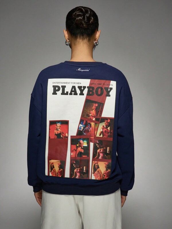 missguided Missguided x Playboy Collectible Vintage Magazine Cover Art Sweatshirt