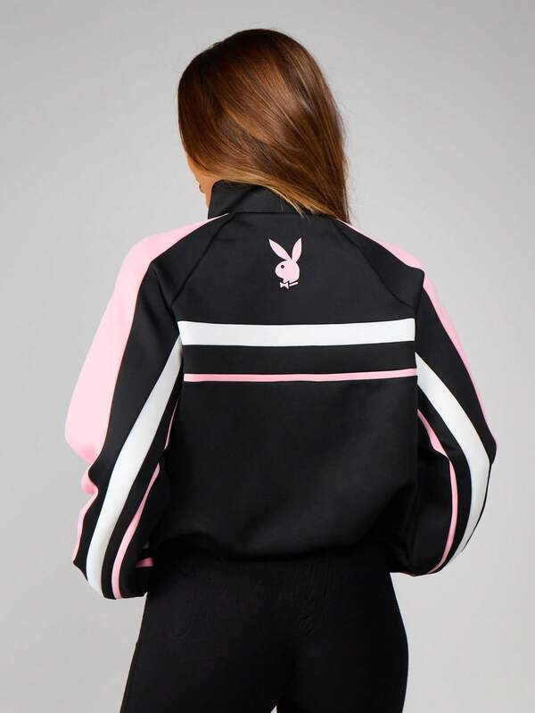 Missguided Missguided X Playboy Color Block Track Jacket