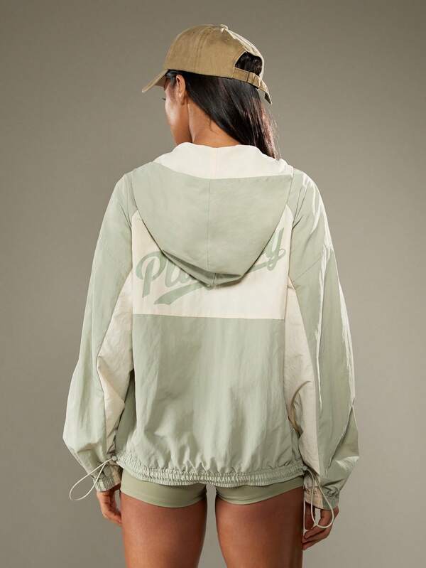 Missguided Missguided X Playboy Colorblock Windbreaker With Hood And Elastic Cuffs