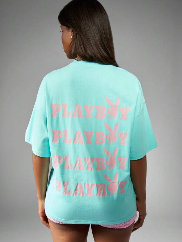 Missguided Missguided X Playboy Comfort Graphic Print Oversized T-Shirt