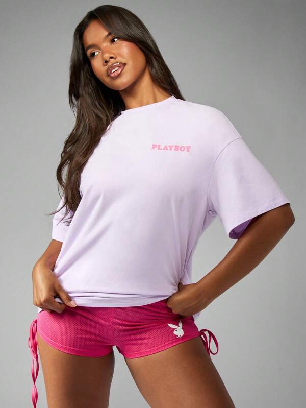Missguided Missguided X Playboy Comfort Oversize Graphic Tee Short Sleeve
