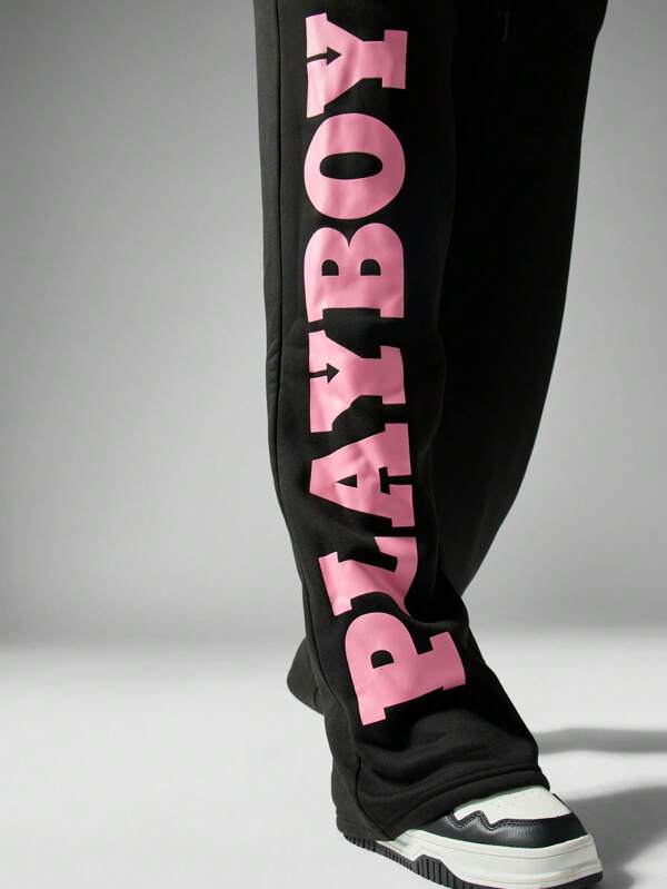 Missguided Missguided X Playboy ComFort Oversized Wide Leg Casual Sweatpants