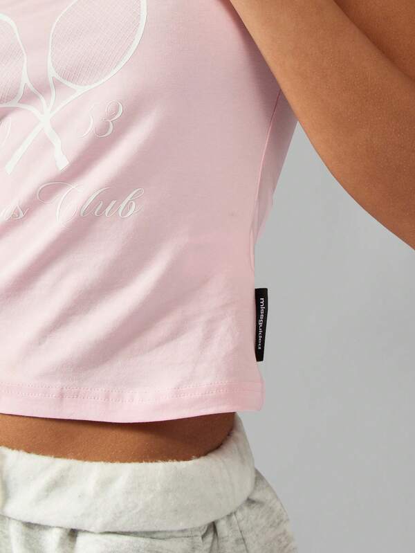 Missguided Missguided X Playboy Cotton Short Sleeve Crop T-Shirts With Graphic Print