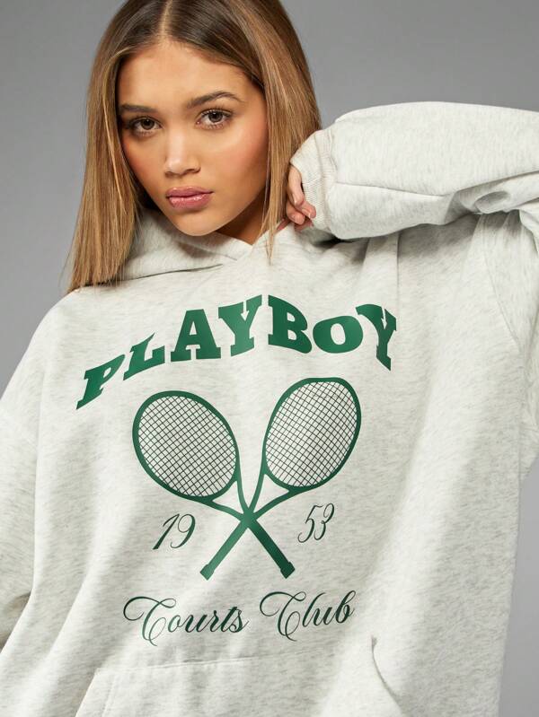 Missguided Missguided X Playboy Courts Club Tennis Sweatshirt Vintage Style