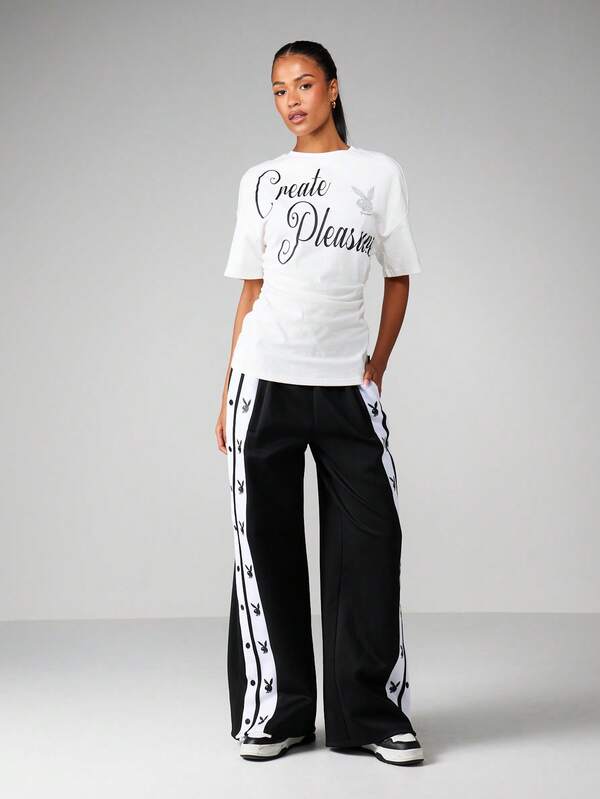 Missguided Missguided X Playboy Create Pleasure Rhinestone Bunny Logo Tee