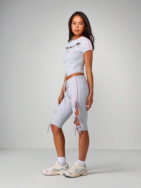 Missguided Missguided X Playboy Crop Top With Bow Ties