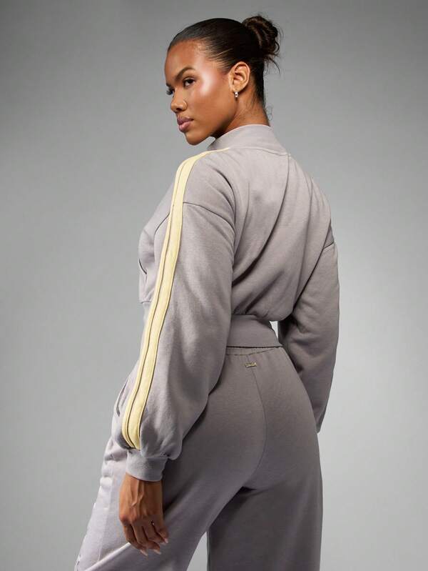 Missguided Missguided X Playboy Cropped Zip Up Hoodie With Drawstring