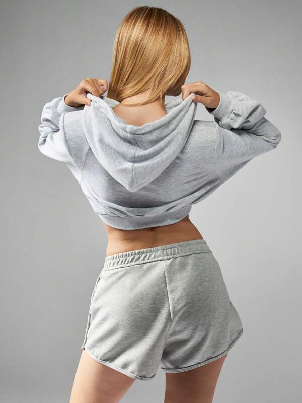 Missguided Missguided X Playboy Cropped Zip Up Hoodie With Drawstring Hood