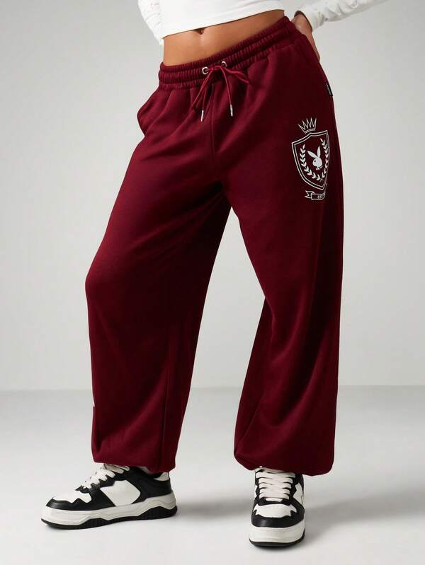 missguided Missguided x Playboy Cuffed Joggers With Logo Emblem