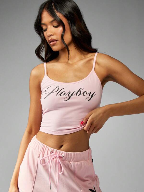 Missguided Missguided X Playboy Dance Cami Crop Top With Adjustable Straps