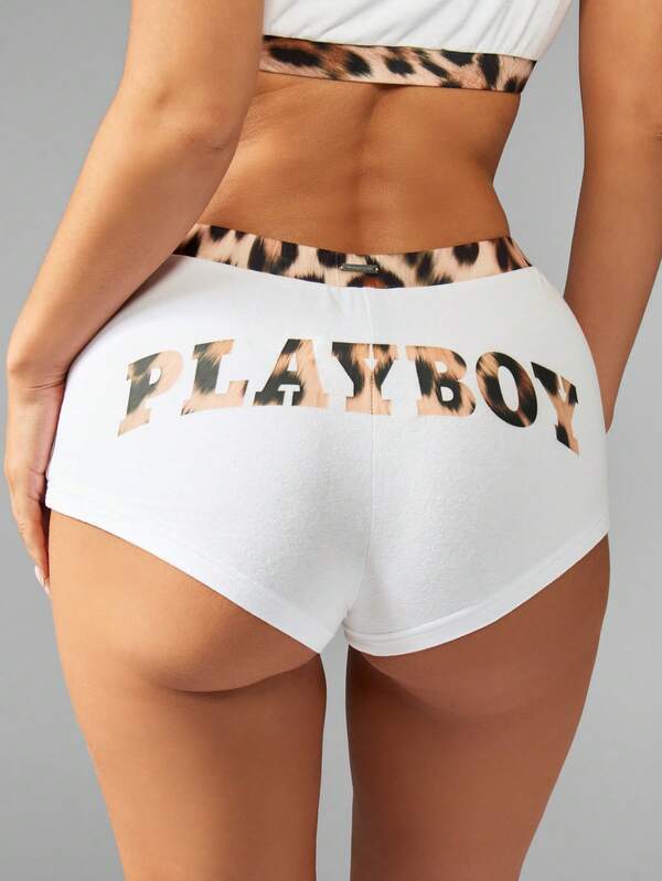 Missguided Missguided X Playboy Fashion Forward High Rise Set With Animal Print Details