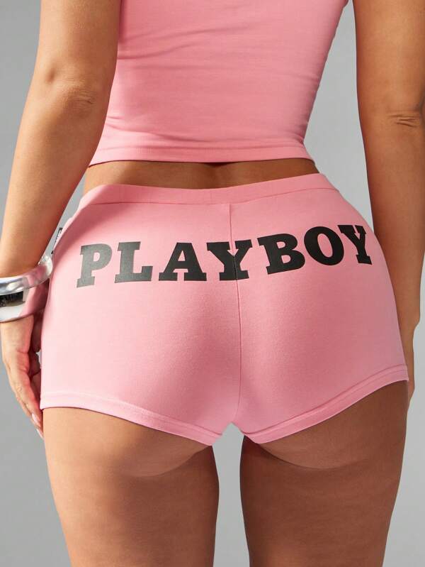 missguided Missguided x Playboy Fitted Crop Tank Top With Scoop Neckline