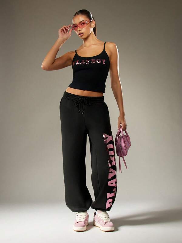Missguided Missguided X Playboy Fitted Graphic Cami Top With Print