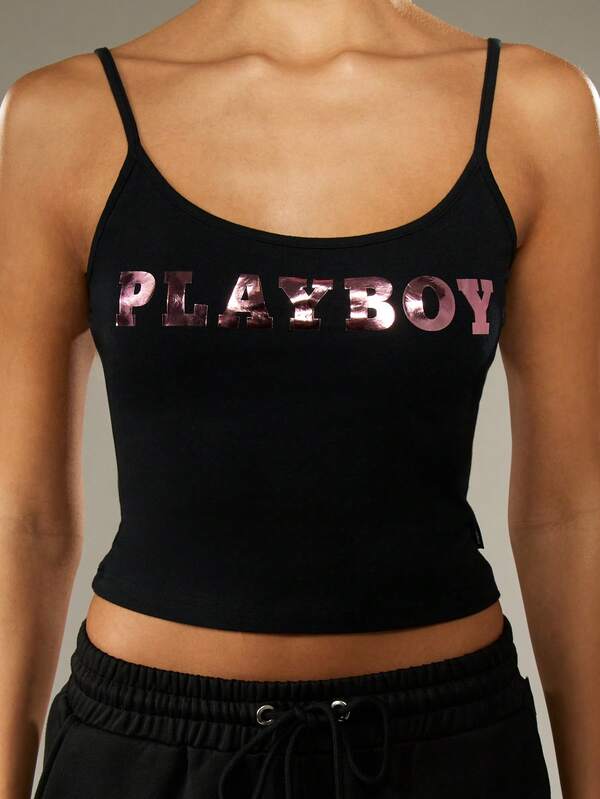 Missguided Missguided X Playboy Fitted Graphic Cami Top With Print