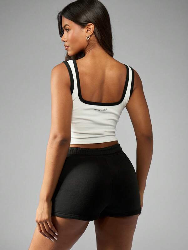 Missguided Missguided X Playboy Fitted Ribbed Contrast Binding Tank Top