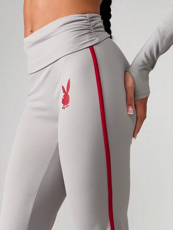 Missguided Missguided X Playboy Flare Sports Pants With Side Stripe