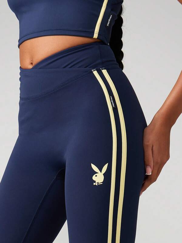 Missguided Missguided X Playboy Flared Track Pants With Side Stripes
