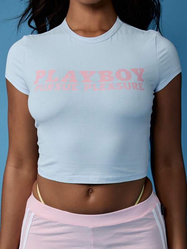 missguided Missguided x Playboy Form Fitting Athletic Crop Top