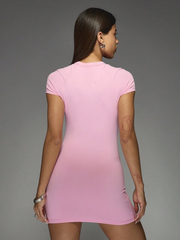 Missguided Missguided X Playboy Form Fitting T Shirt Mini Dress With Logo Print