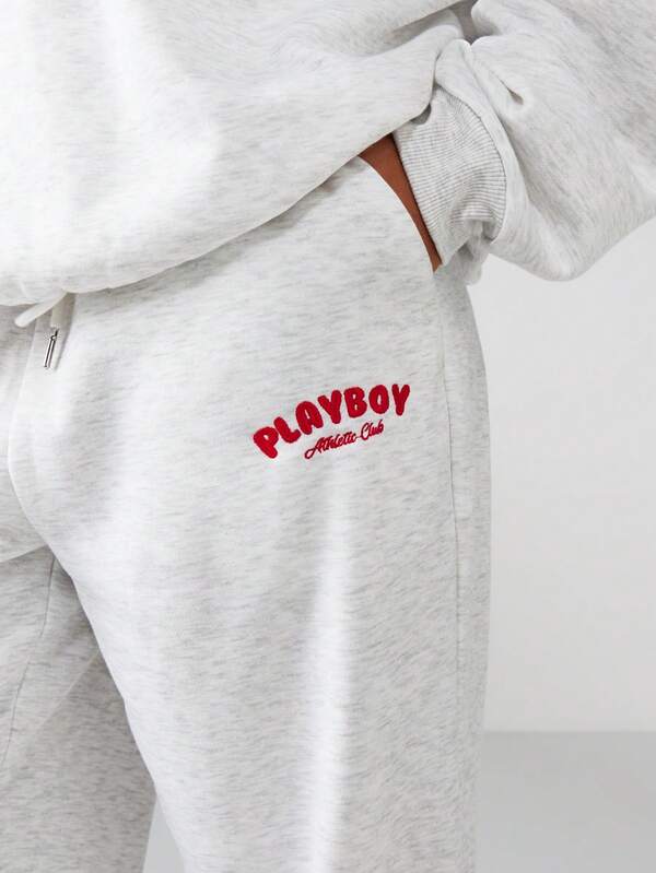 Missguided Missguided X Playboy Graphic Crew Neck Sweatshirt With Front Logo Print