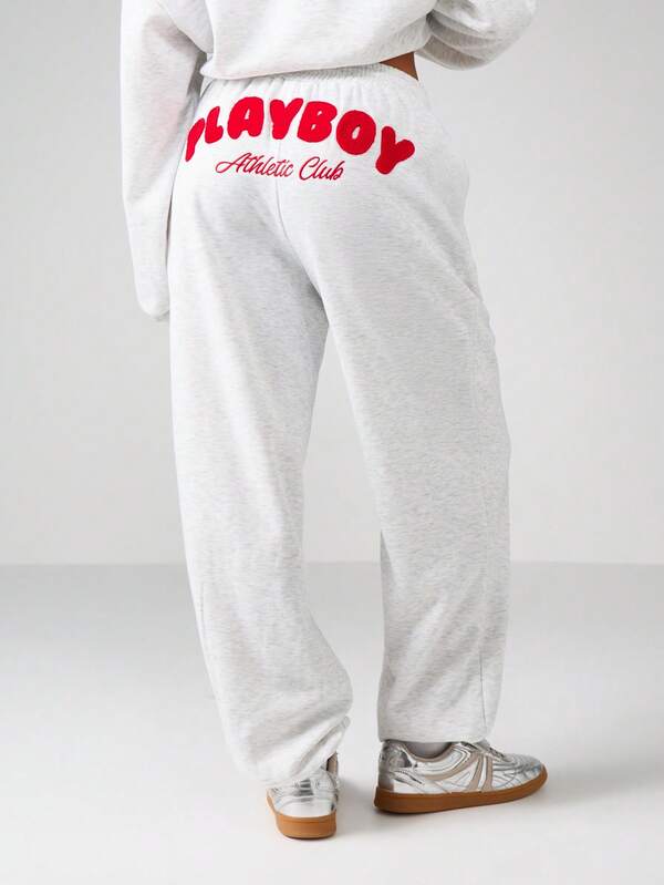 missguided Missguided x Playboy Graphic Crew Neck Sweatshirt With Front Logo Print