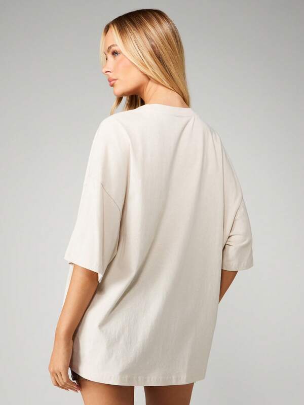 Missguided Missguided X Playboy Graphic Oversized Tee With Cowboy Print